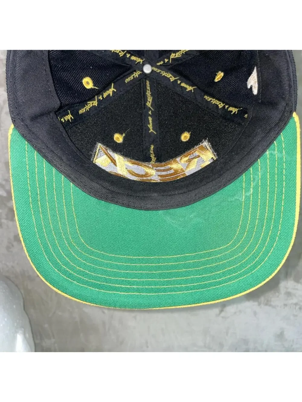 Young & Reckless Y&R LA Mens Black Yellow Snapback Baseball Hat Cap OSFM